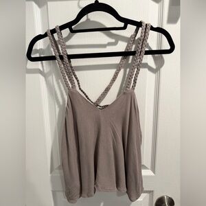 Tobi Taupe Braided Strap Camisole